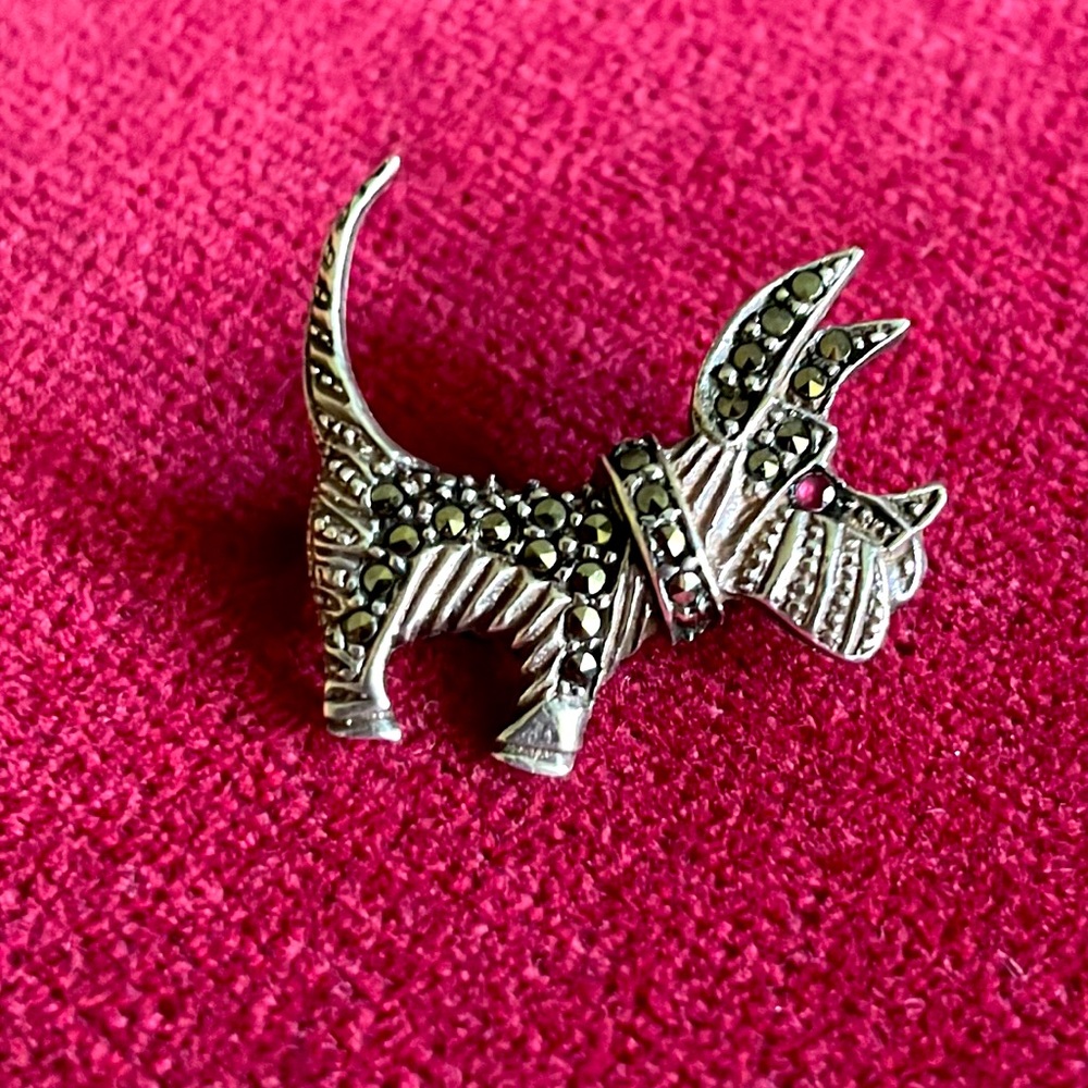 Sterling Silver Marcasite “Scotty” Pin/Brooch
